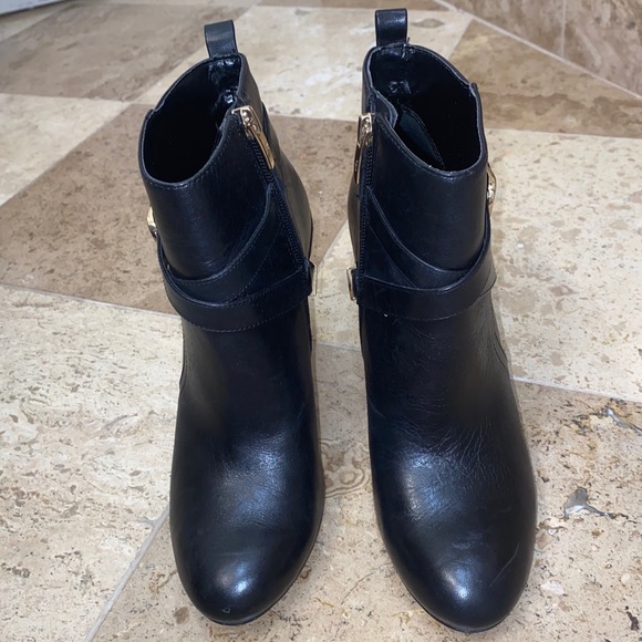 Marc Fisher Leather Booties- Gold Detail & Buckles - Picture 9 of 16